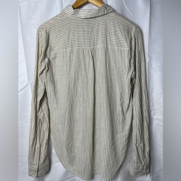 Forever 21 Cream/White Striped Button Down Shirt - Picture 3 of 4